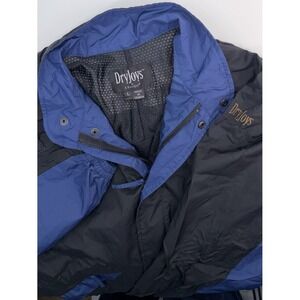 Footjoy FJ DryJoys Windbreaker Full Zip Golf Rain Jacket Large Black Blue Logo